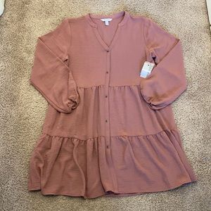 NWT Mauve Tiered Dress